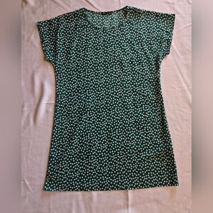 SHEIN Green Ditsy Floral Print Cap Sleeve Mini Dress M Cottagecore Summer